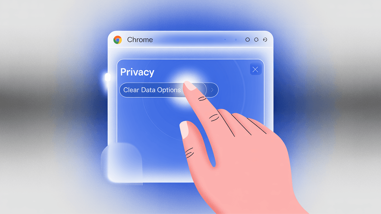 Chrome settings privacy and data clearing options illustration